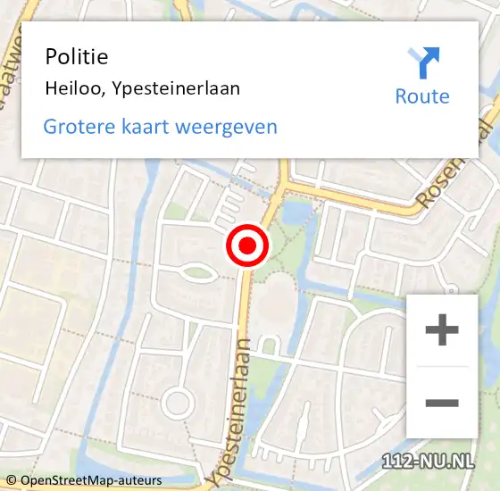 Locatie op kaart van de 112 melding: Politie Heiloo, Ypesteinerlaan op 21 mei 2017 17:15