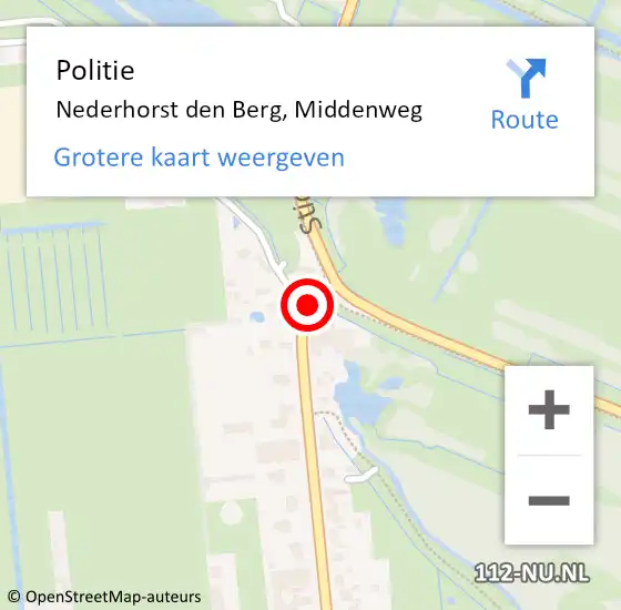 Locatie op kaart van de 112 melding: Politie Nederhorst den Berg, Middenweg op 21 mei 2017 18:19