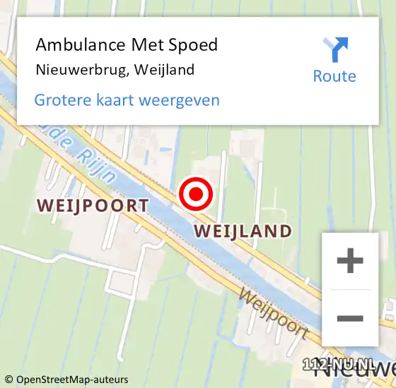 Locatie op kaart van de 112 melding: Ambulance Met Spoed Naar Nieuwerbrug, Weijland op 21 mei 2017 18:50