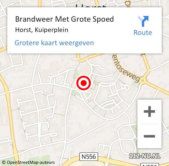 Locatie op kaart van de 112 melding: Brandweer Met Grote Spoed Naar Horst, Kuiperplein op 21 mei 2017 19:36