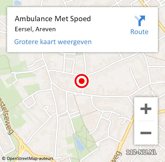 Locatie op kaart van de 112 melding: Ambulance Met Spoed Naar Eersel, Areven op 21 mei 2017 20:36