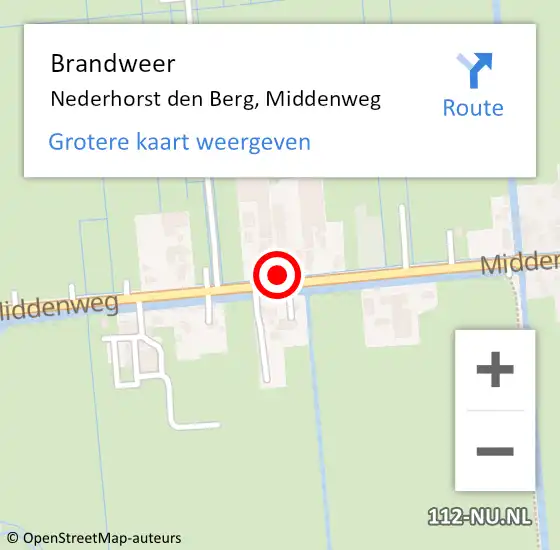 Locatie op kaart van de 112 melding: Brandweer Nederhorst den Berg, Middenweg op 21 mei 2017 20:41