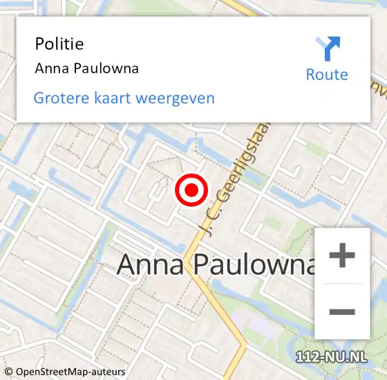 Locatie op kaart van de 112 melding: Politie Anna Paulowna op 21 mei 2017 21:49