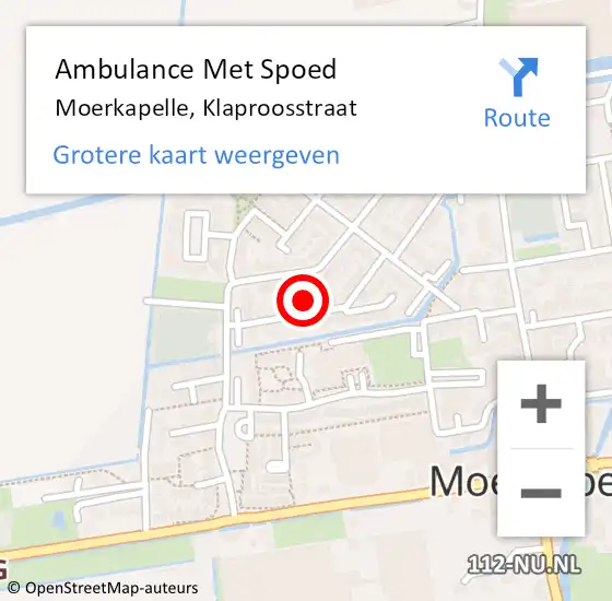 Locatie op kaart van de 112 melding: Ambulance Met Spoed Naar Moerkapelle, Klaproosstraat op 21 mei 2017 23:41