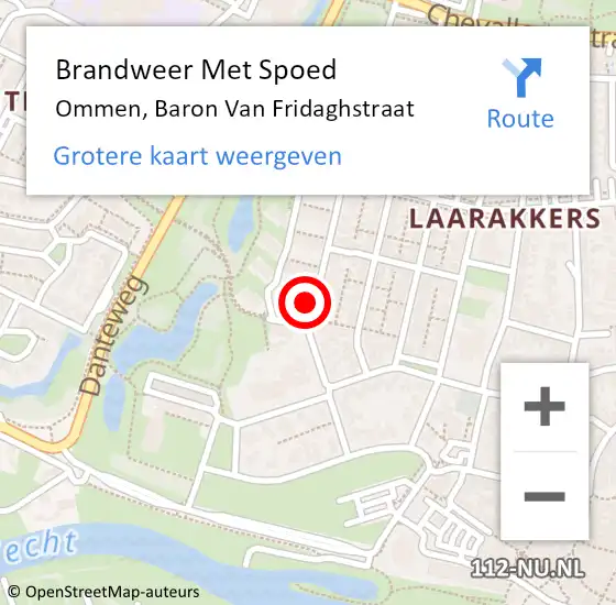 Locatie op kaart van de 112 melding: Brandweer Met Spoed Naar Ommen, Baron Van Fridaghstraat op 22 mei 2017 00:10