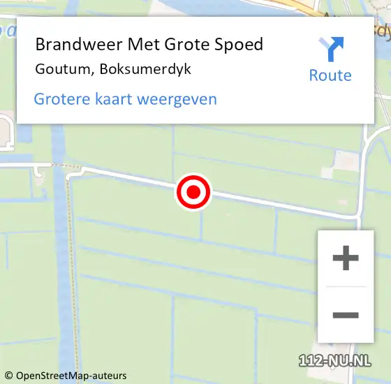 Locatie op kaart van de 112 melding: Brandweer Met Grote Spoed Naar Goutum, Boksumerdyk op 21 januari 2014 09:29