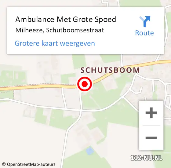 Locatie op kaart van de 112 melding: Ambulance Met Grote Spoed Naar Milheeze, Schutboomsestraat op 22 mei 2017 02:34