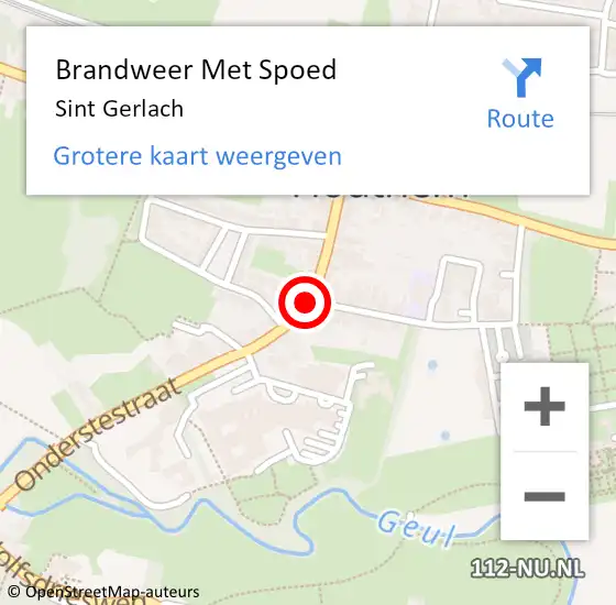 Locatie op kaart van de 112 melding: Brandweer Met Spoed Naar Sint Gerlach op 22 mei 2017 02:45