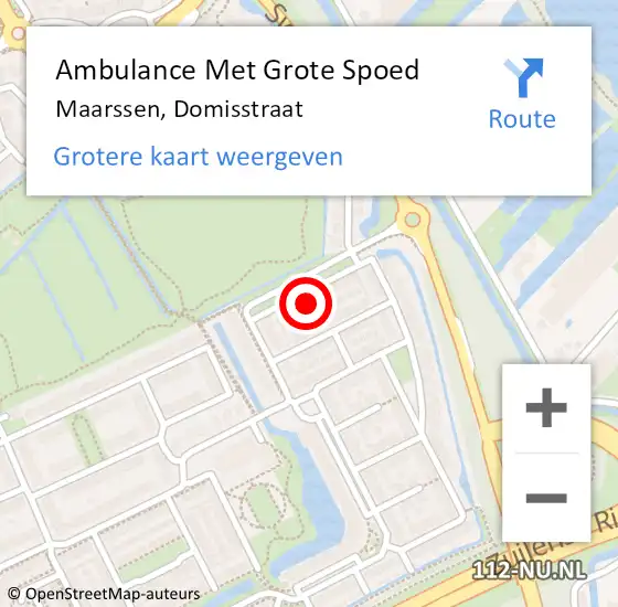 Locatie op kaart van de 112 melding: Ambulance Met Grote Spoed Naar Maarssen, Domisstraat op 22 mei 2017 04:32