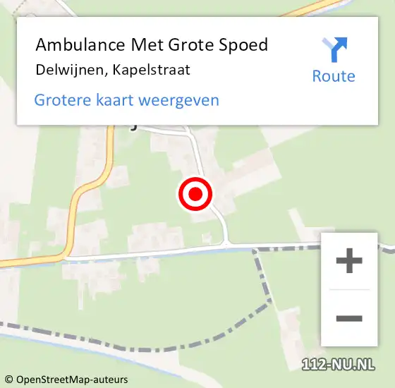 Locatie op kaart van de 112 melding: Ambulance Met Grote Spoed Naar Delwijnen, Kapelstraat op 22 mei 2017 06:49