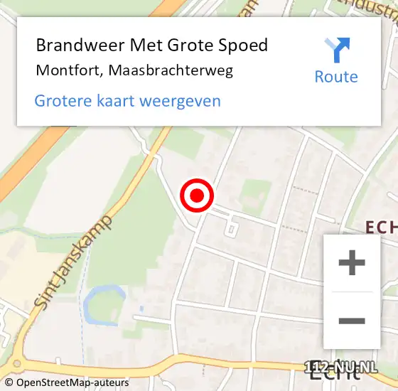 Locatie op kaart van de 112 melding: Brandweer Met Grote Spoed Naar Montfort, Maasbrachterweg op 22 mei 2017 08:05