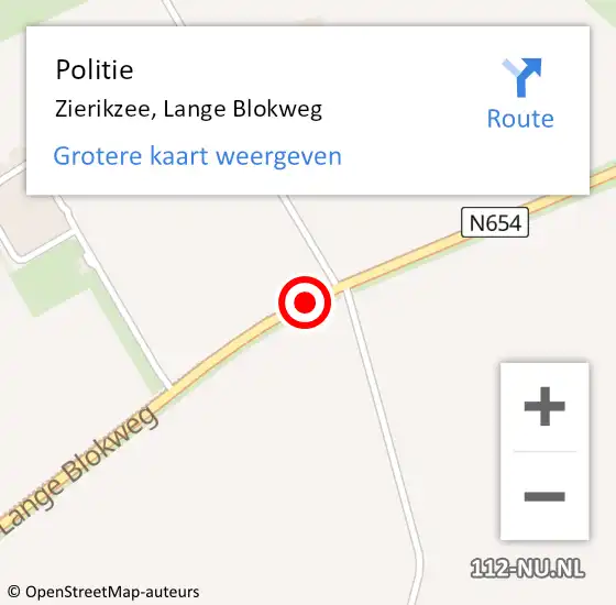 Locatie op kaart van de 112 melding: Politie Zierikzee, Lange Blokweg op 22 mei 2017 08:29