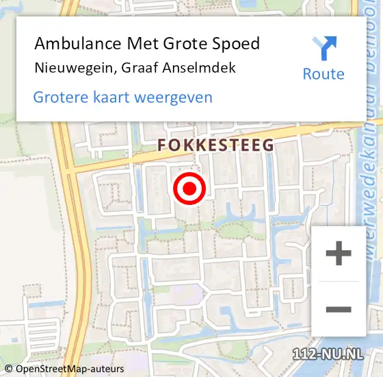 Locatie op kaart van de 112 melding: Ambulance Met Grote Spoed Naar Nieuwegein, Graaf Anselmdek op 22 mei 2017 08:38