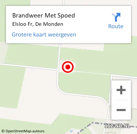 Locatie op kaart van de 112 melding: Brandweer Met Spoed Naar Elsloo Fr, De Monden op 21 januari 2014 09:48