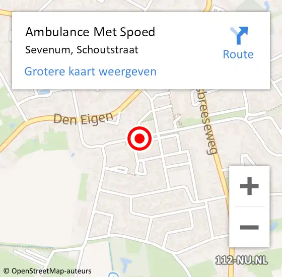 Locatie op kaart van de 112 melding: Ambulance Met Spoed Naar Sevenum, Schoutstraat op 21 januari 2014 09:51