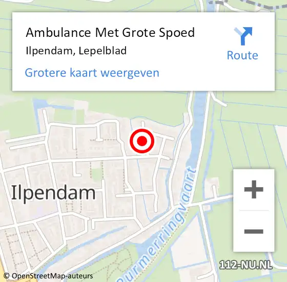 Locatie op kaart van de 112 melding: Ambulance Met Grote Spoed Naar Ilpendam, Lepelblad op 22 mei 2017 10:23