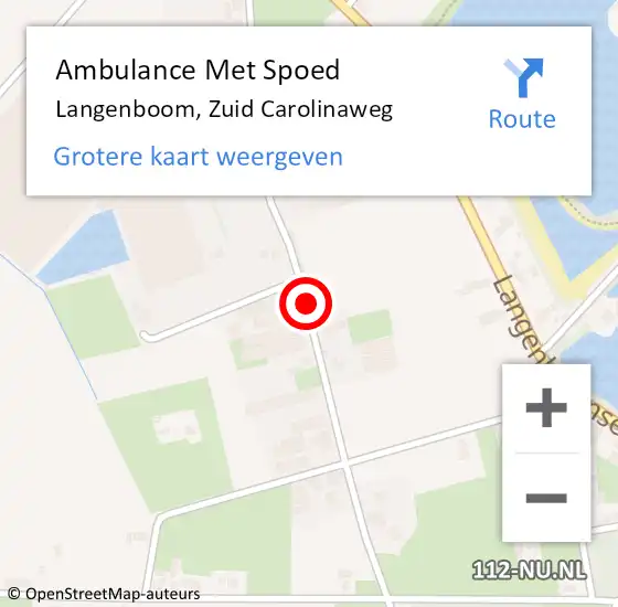 Locatie op kaart van de 112 melding: Ambulance Met Spoed Naar Langenboom, Zuid Carolinaweg op 22 mei 2017 10:45