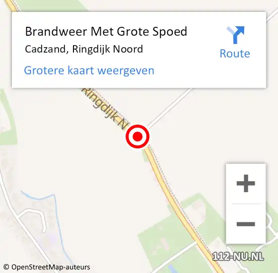 Locatie op kaart van de 112 melding: Brandweer Met Grote Spoed Naar Cadzand, Ringdijk Noord op 22 mei 2017 11:25