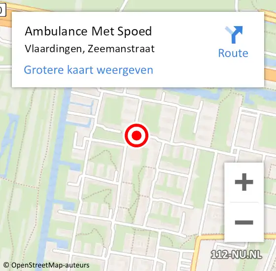 Locatie op kaart van de 112 melding: Ambulance Met Spoed Naar Vlaardingen, Zeemanstraat op 22 mei 2017 12:39