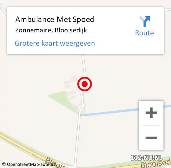 Locatie op kaart van de 112 melding: Ambulance Met Spoed Naar Zonnemaire, Blooisedijk op 21 januari 2014 10:24