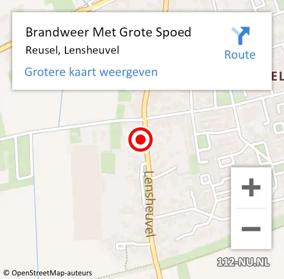 Locatie op kaart van de 112 melding: Brandweer Met Grote Spoed Naar Reusel, Lensheuvel op 22 mei 2017 15:24