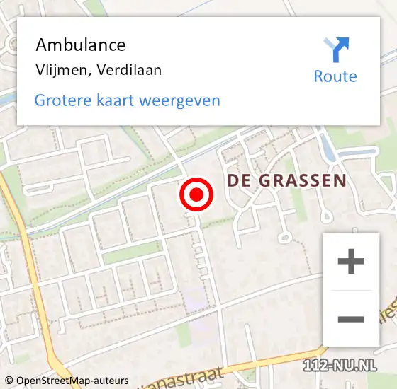 Locatie op kaart van de 112 melding: Ambulance Vlijmen, Verdilaan op 22 mei 2017 15:26