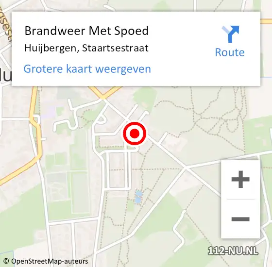 Locatie op kaart van de 112 melding: Brandweer Met Spoed Naar Huijbergen, Staartsestraat op 22 mei 2017 15:59