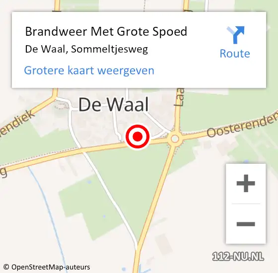 Locatie op kaart van de 112 melding: Brandweer Met Grote Spoed Naar De Waal, Sommeltjesweg op 22 mei 2017 16:33