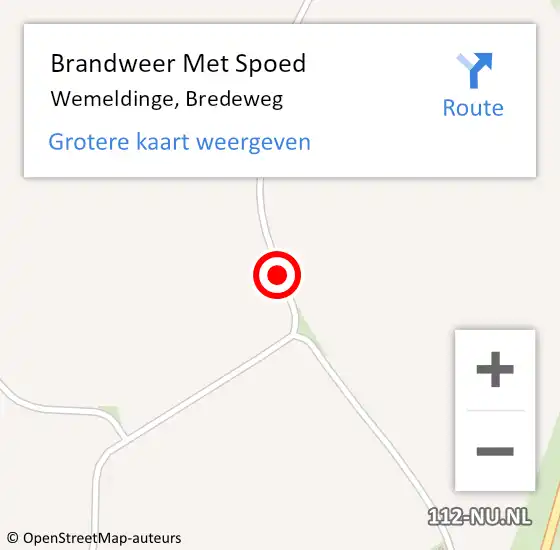 Locatie op kaart van de 112 melding: Brandweer Met Spoed Naar Wemeldinge, Bredeweg op 22 mei 2017 16:51