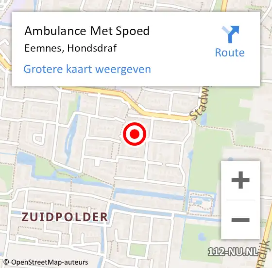 Locatie op kaart van de 112 melding: Ambulance Met Spoed Naar Eemnes, Hondsdraf op 22 mei 2017 17:02