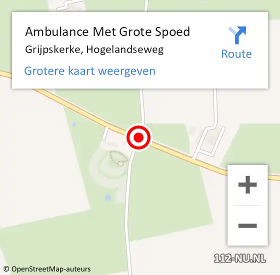 Locatie op kaart van de 112 melding: Ambulance Met Grote Spoed Naar Grijpskerke, Hogelandseweg op 22 mei 2017 17:51