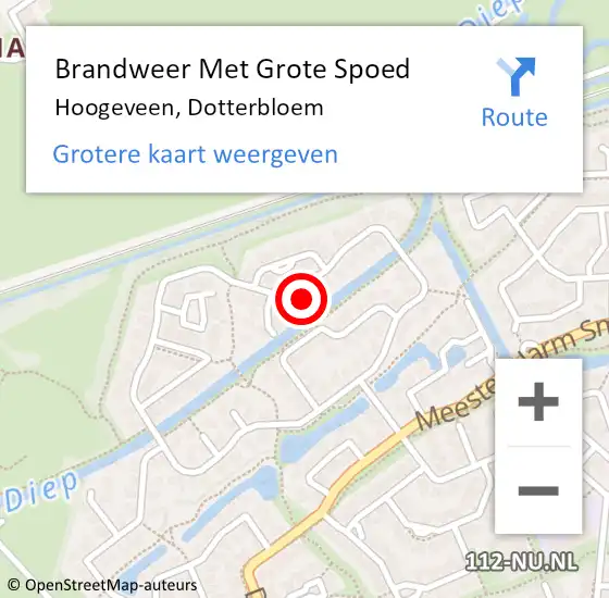 Locatie op kaart van de 112 melding: Brandweer Met Grote Spoed Naar Hoogeveen, Dotterbloem op 22 mei 2017 18:06