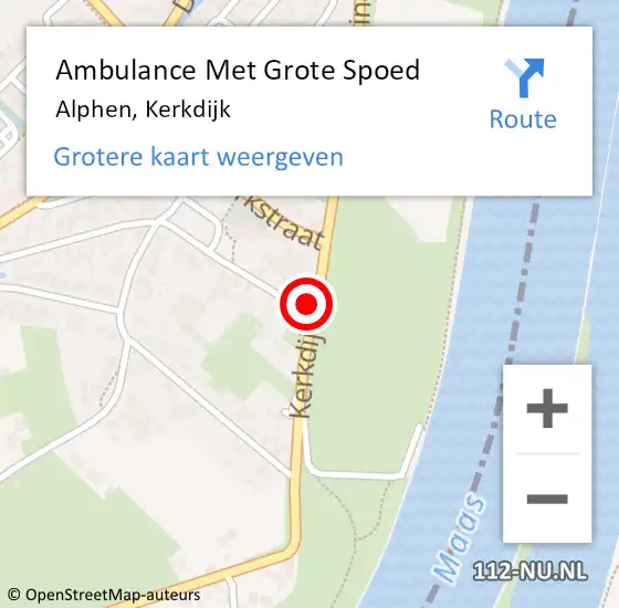 Locatie op kaart van de 112 melding: Ambulance Met Grote Spoed Naar Alphen, Kerkdijk op 21 januari 2014 10:38