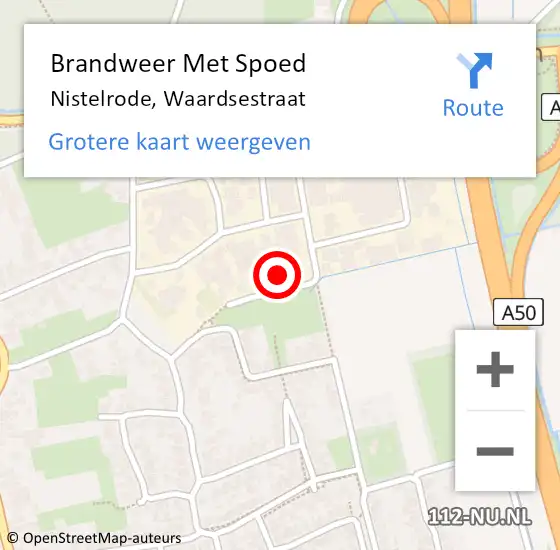 Locatie op kaart van de 112 melding: Brandweer Met Spoed Naar Nistelrode, Waardsestraat op 22 mei 2017 18:08