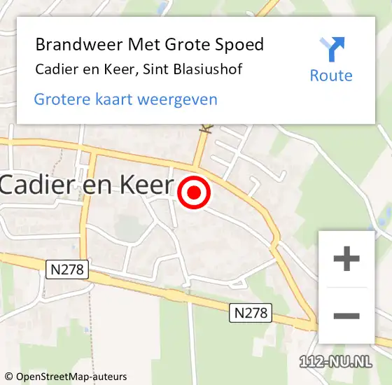 Locatie op kaart van de 112 melding: Brandweer Met Grote Spoed Naar Cadier en Keer, Sint Blasiushof op 22 mei 2017 18:36