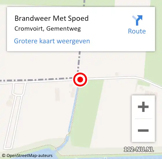 Locatie op kaart van de 112 melding: Brandweer Met Spoed Naar Cromvoirt, Gementweg op 22 mei 2017 18:59