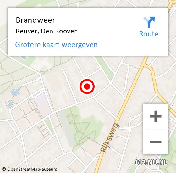 Locatie op kaart van de 112 melding: Brandweer Reuver, Den Roover op 22 mei 2017 19:28