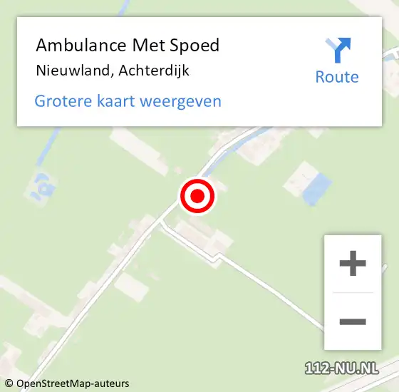 Locatie op kaart van de 112 melding: Ambulance Met Spoed Naar Nieuwland, Achterdijk op 22 mei 2017 20:09