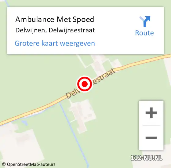 Locatie op kaart van de 112 melding: Ambulance Met Spoed Naar Delwijnen, Delwijnsestraat op 22 mei 2017 20:11