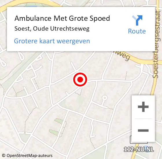 Locatie op kaart van de 112 melding: Ambulance Met Grote Spoed Naar Soest, Oude Utrechtseweg op 22 mei 2017 20:13