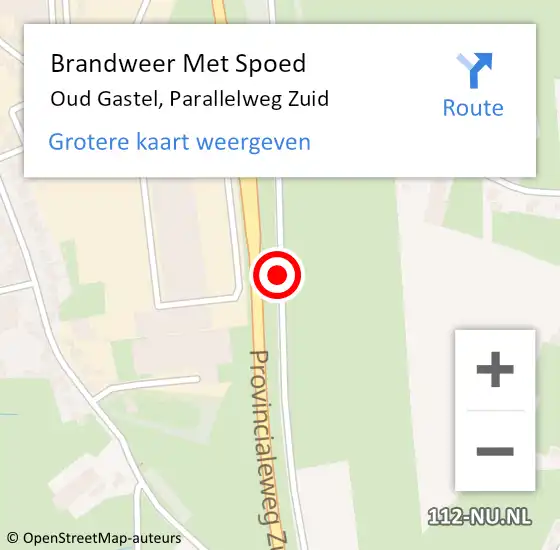 Locatie op kaart van de 112 melding: Brandweer Met Spoed Naar Oud Gastel, Parallelweg Zuid op 22 mei 2017 20:18