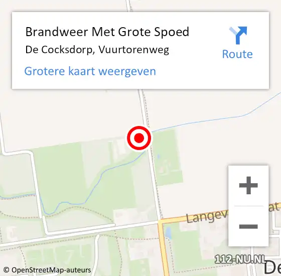 Locatie op kaart van de 112 melding: Brandweer Met Grote Spoed Naar De Cocksdorp, Vuurtorenweg op 22 mei 2017 21:30