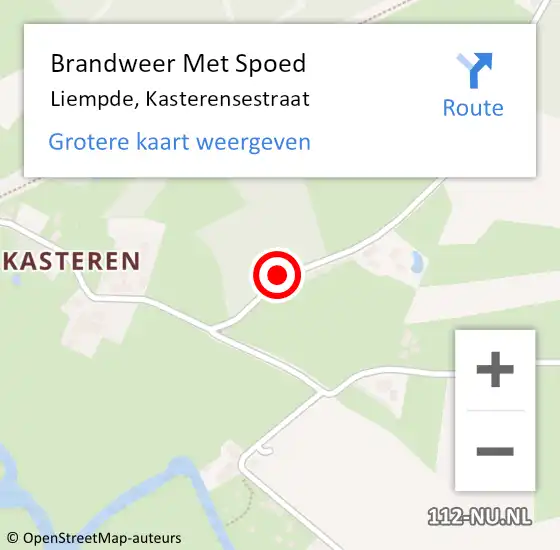 Locatie op kaart van de 112 melding: Brandweer Met Spoed Naar Liempde, Kasterensestraat op 22 mei 2017 22:04