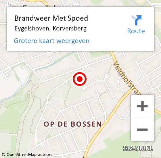 Locatie op kaart van de 112 melding: Brandweer Met Spoed Naar Eygelshoven, Korversberg op 22 mei 2017 22:56