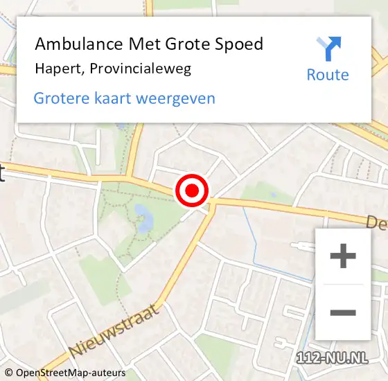 Locatie op kaart van de 112 melding: Ambulance Met Grote Spoed Naar Hapert, Provincialeweg op 22 mei 2017 23:30