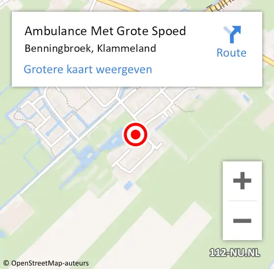 Locatie op kaart van de 112 melding: Ambulance Met Grote Spoed Naar Benningbroek, Klammeland op 23 mei 2017 01:37