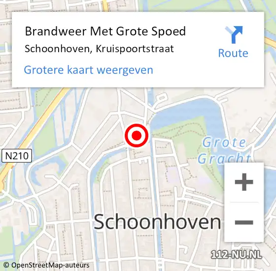 Locatie op kaart van de 112 melding: Brandweer Met Grote Spoed Naar Schoonhoven, Kruispoortstraat op 23 mei 2017 02:24