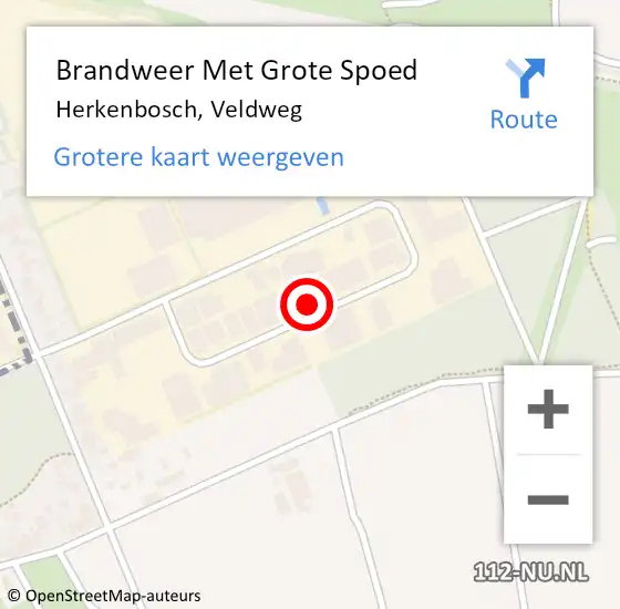 Locatie op kaart van de 112 melding: Brandweer Met Grote Spoed Naar Herkenbosch, Veldweg op 23 mei 2017 03:53