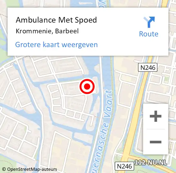 Locatie op kaart van de 112 melding: Ambulance Met Spoed Naar Krommenie, Barbeel op 23 mei 2017 05:28