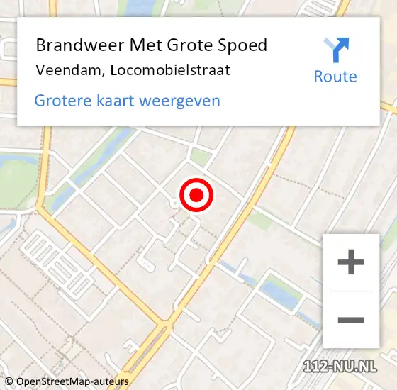 Locatie op kaart van de 112 melding: Brandweer Met Grote Spoed Naar Veendam, Locomobielstraat op 23 mei 2017 06:06